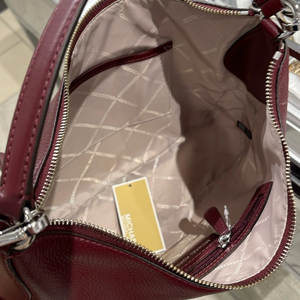 Michael Kors Burgundy Leather Shoulder Bag - Picture 13 of 16